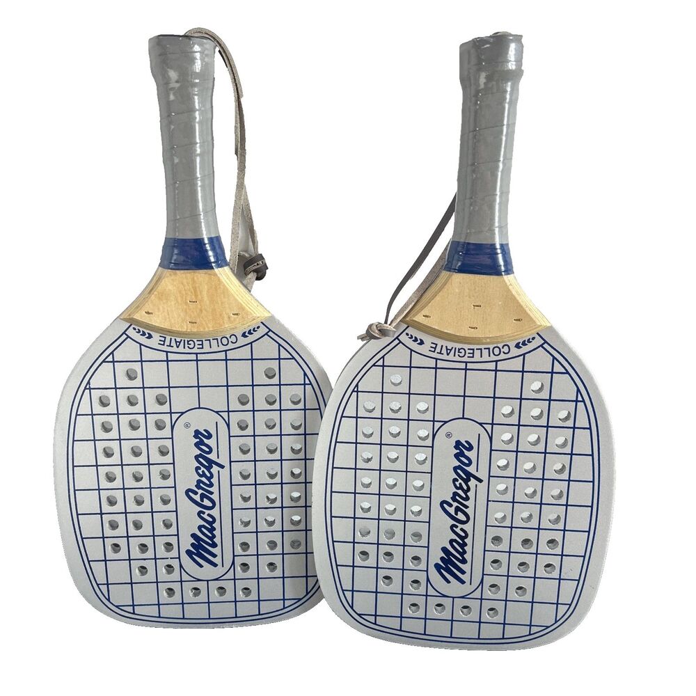 MacGregor LOT Of 2 Collegiate Paddleball Racquets 7 Ply Laminated 9mm wood